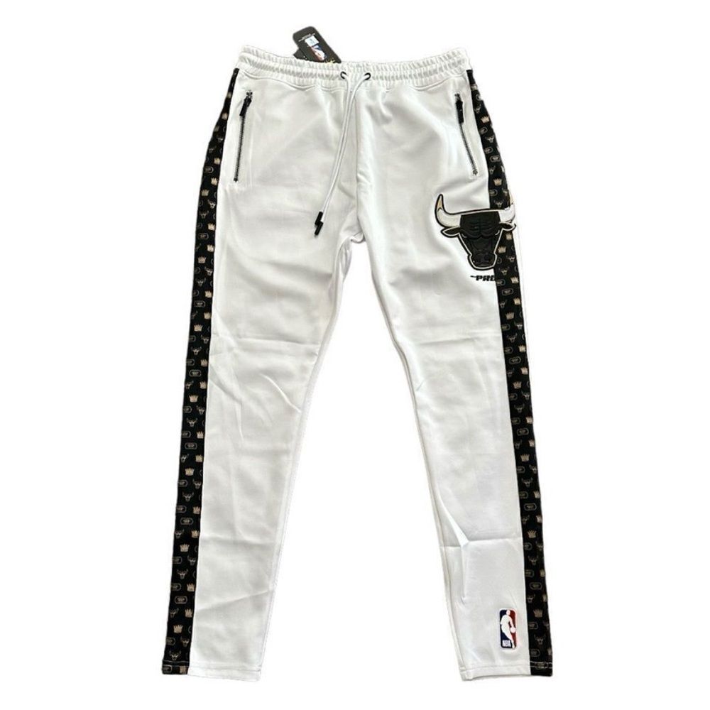 Pro Standard Chicago Bulls Track Pants XL White Black NBA Hibbett Exclusive NWT